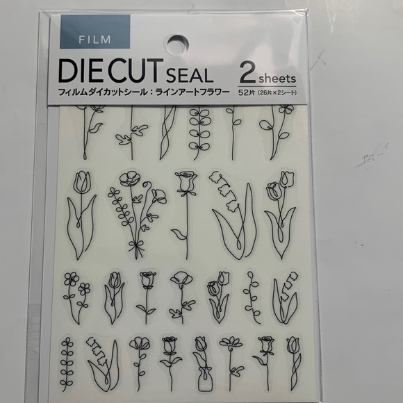 Office Journal Deco Stickers Die Cut Seal 2 Sheets Floral Poshmark